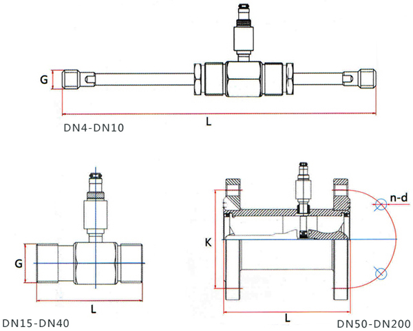 dn100涡轮流量计外形尺寸图