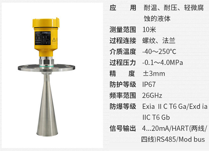 尿素雷达液位计RD705技术参数表图