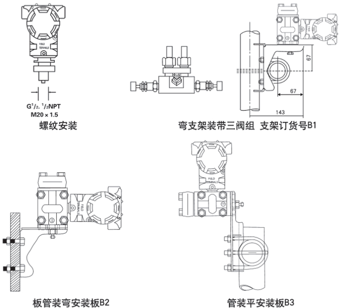 二氧化碳液位计安装方式示意图