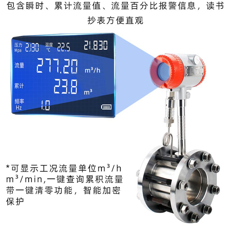 dn150涡街流量计液晶显示图