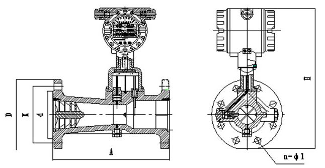 dn125旋进旋涡流量计外形图